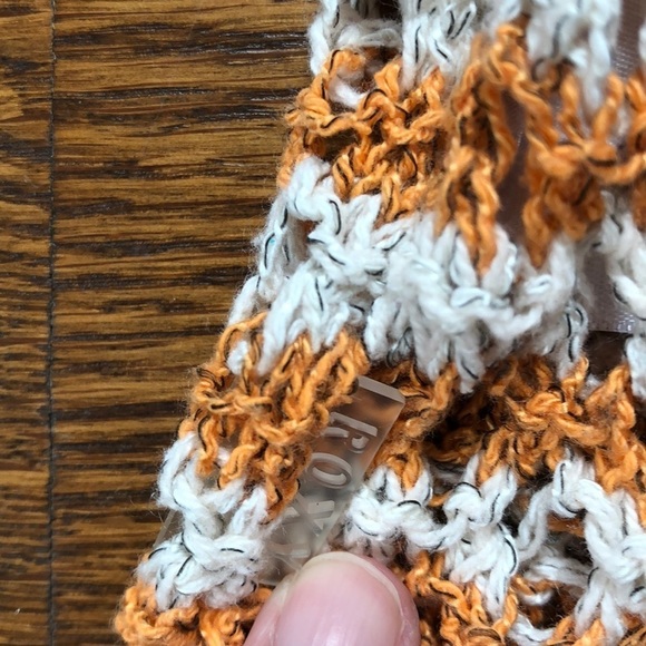 Roxy Cream + Orange Striped Open Weave Sweater S - Picture 6 of 7